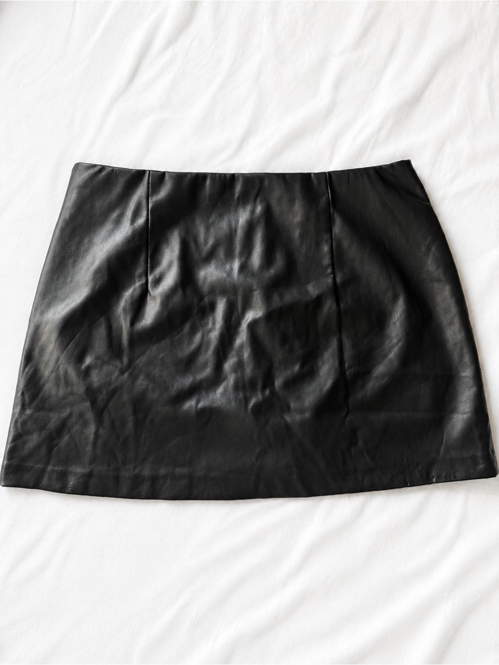 Abercrombie & Fitch Scarlett Mini Skort Black Faux Leather Size L - Picture 4 of 7